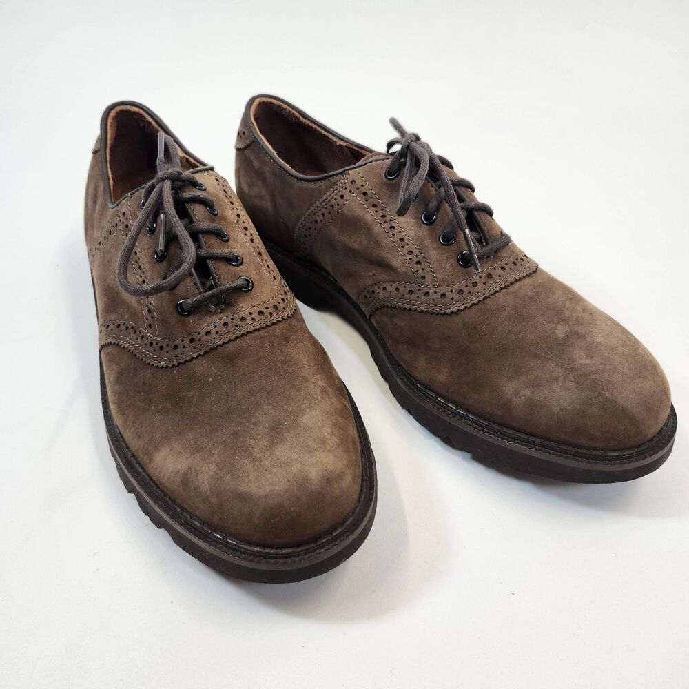 Rockport Shoes Mens 10M Brown Suede Nubuck Oxford Wingtip Brogue Dress M5699